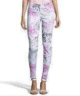 Cj By Cookie Johnson Pink Marble Print Stretch Cotton 'joy' Skinny Leggings