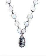 Bettina Duncan Moss Agate With Diamond Bezel