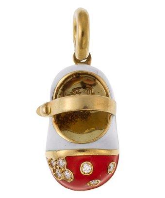 Aaron Basha Aaron Basha 18k Gold 3.3 Dwt Diamonds Flower Strap Shoe Charm