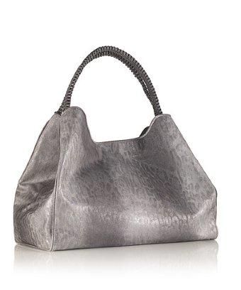 Nada Sawaya Hobo - Leather Hobo - Metallic Grey