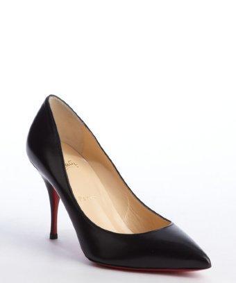 Christian Louboutin Black Leather 'piou Piou 85' Pumps