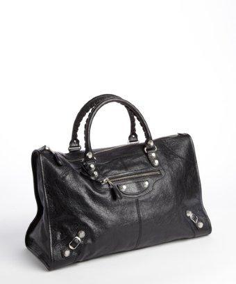 Balenciaga Black Leather Large 'giant Work' Bag