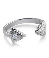 Belcho Open Two Arrow With Cz Ring