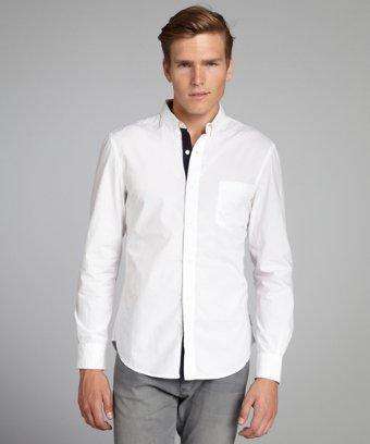 French Connection White Cotton Poplin Button Front Shirt