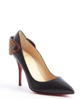Christian Louboutin Black Quilted Bronze Detail 'huguetta' Leather Pumps