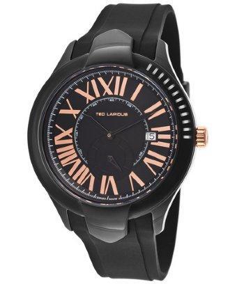 Ted Lapidus Men's Black Rubber Black Dial Black Case