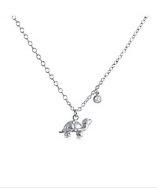 Belcho 3d Turtle With Cz Pendant Necklace