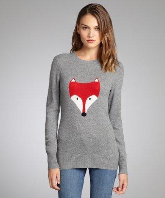 C3 Collection Grey Fox Intarsia Cashmere Sweater