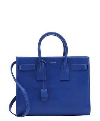 Saint Laurent Pre-owned: Cobalt Leather 'sac De Jour' Mini Convertible Tote