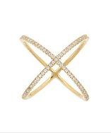 Pori 18k Yellow Gold Plated Sterling Silver X Cz Ring