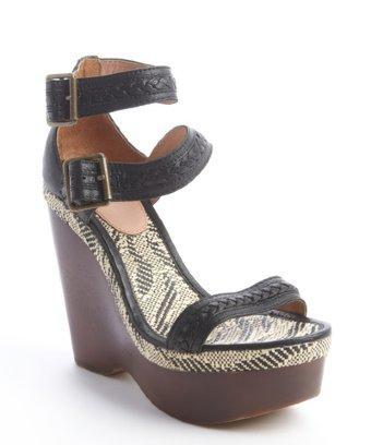 Joie Black 'conchita' Wooden Wedge Sandals