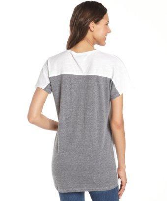 C & C California White And Grey Cotton Slub Jersey Tunic T-shirt