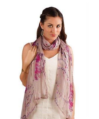Elizabeth Koh Purple Bubble Print Scarf