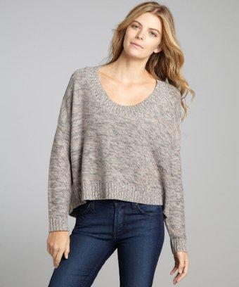 Fred And Sibel Grey And Silver Wool-cashmere Oversized Scoop Neck Sweater