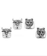 Ox And Bull Trading Co. Sterling Bull And Bear Head Studs