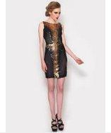 Adolfo Sanchez Escona Sequin Dress- Black / Gold