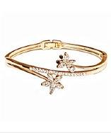 Peermont Gold And Swarovski Elements Butterfly And Flower Bangle