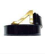 Apolinar Black Patent Leather Gold Buckle