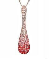 Amanda Rose Collection 18k Rose Gold Plated Pink Ombre Pendant - Necklace With Swarovski Crystals