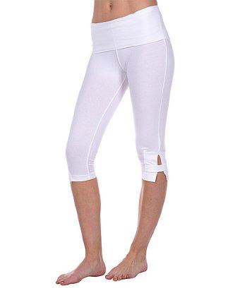 Hard Tail Rolldown Side Slinger Crop Pant In White