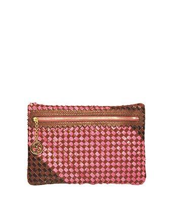 Cashhimi Colorado Python & Leather Clutch