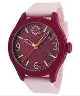 Esq By Movado Esq One Light Pink Silicone Dark Red Dial