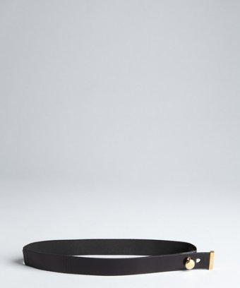 Lanvin Black Leather And Stretch Single Pin Closure Waist Belt