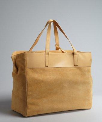 Saint Laurent Tan Suede Oversized Large Tote With Pouchette