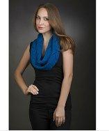 Elizabeth Koh Sapphire Blue Chevron Infinity Scarf