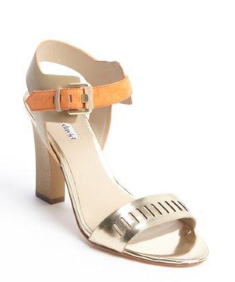 Charles By Charles David Light Gold And Orange Cutout Detail 'justice' Sandals