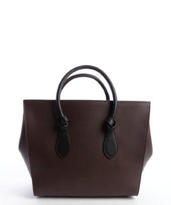 Celine Burgundy Leather 'knot' Bag With Pouchette