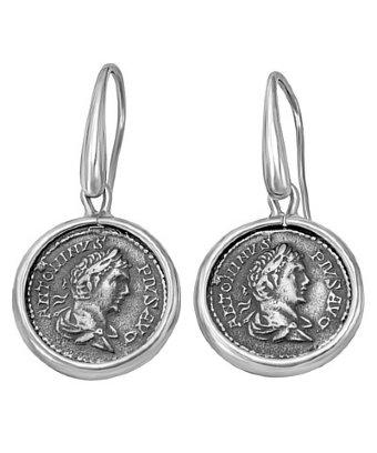 1884 Jewelry 1884 - Legacy Sterling Silver Medium Earrings W/ Pius Coins