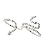 Pori 18k White Gold Plated Sterling Silver  Snake Double Ring