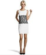 Jb By Julie Brown White Ponte And Lace 'emmett' Sheath Dress