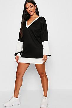 Boohoo Extreme V Oversized Sweat Dress