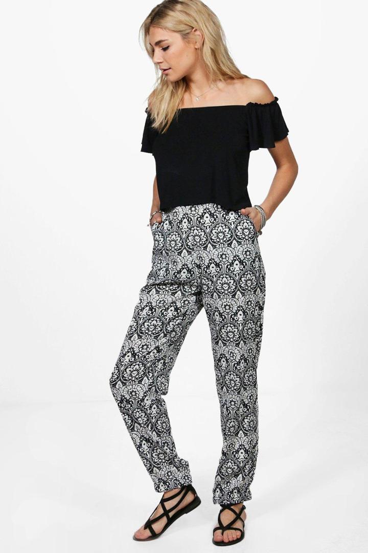 Boohoo Leila Relaxed Fit Trousers Multi