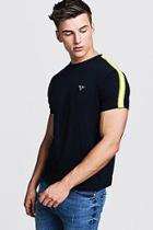 Boohoo Bee Chest Embroidered T-shirt With Side Stripes