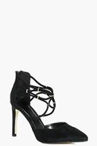 Boohoo Iris Lace Up Pointed Court