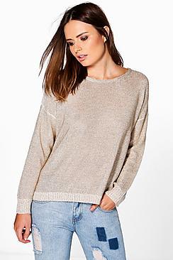 Boohoo Phoebe Metallic Jumper