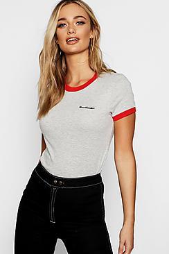 Boohoo Heart Breaker Ringer T-shirt