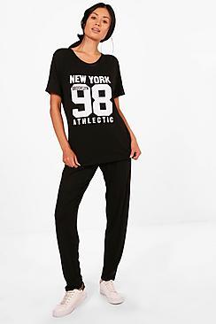 Boohoo Maisie New York Pj Legging Set