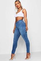 Boohoo Plus Lucille High Rise 5 Pocket Skinny Jeans
