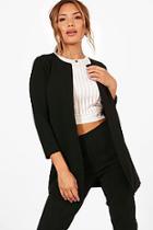 Boohoo Erin Rib Edge To Edge Duster