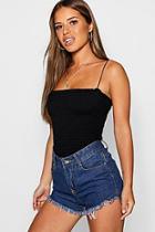 Boohoo Petite Square Neck Shirred Cami