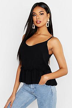 Boohoo Woven Pep Hem Cami