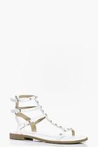 Boohoo Rachel Pearl Trim Gladiator Flat Sandal