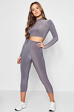 Boohoo Petite Slinky High Waisted  Legging