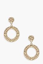 Boohoo Quilted Effect Double Circle Earrings