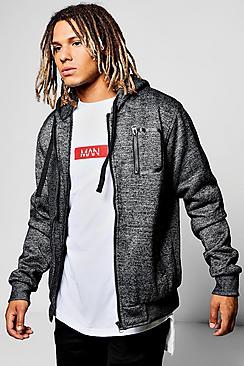 Boohoo Zip Through Hoodie With Borg Lining