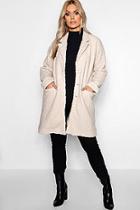Boohoo Plus Twisted Wool Look Oversized Coat